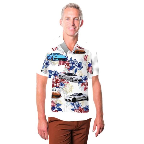 Chevy Corvette C8, 4th Of July Hawaiian Shirt Chevy Corvette C8, 4th Of July Hawaiian Shirt