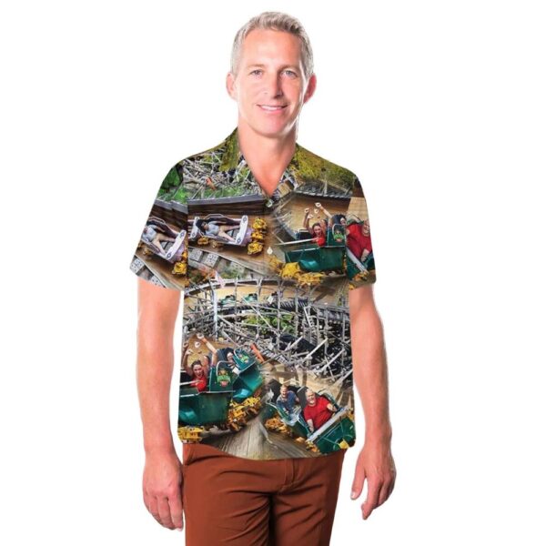 Flying Turns (Knoebels) Button Up Hawaiian Shirt V2
