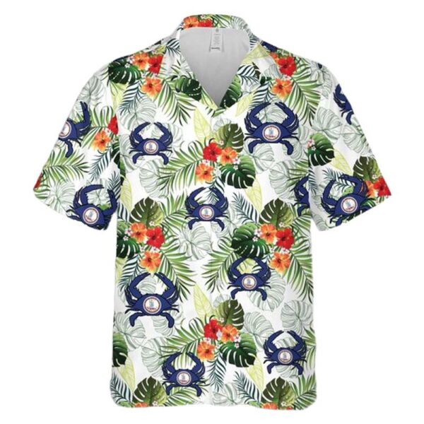 Virginia Flag Crab Cheap Hawaiian Shirt