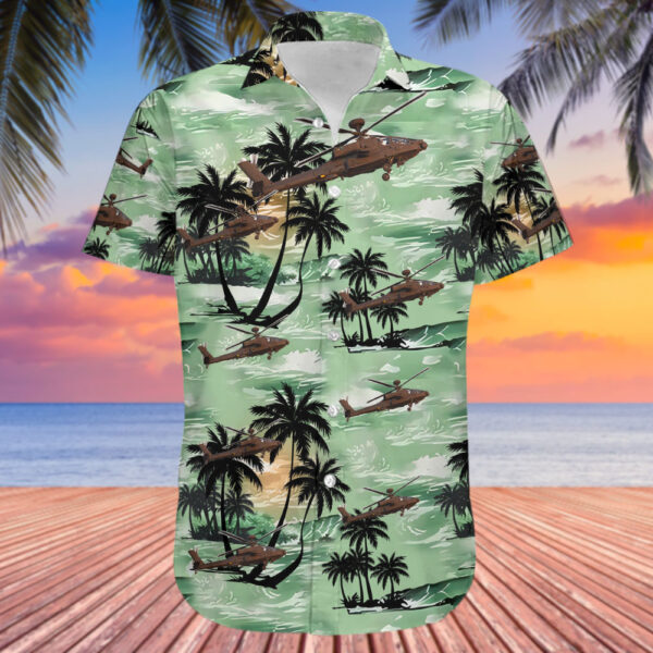 Boeing Apache AH.2 United Kingdom Army Air Corps Hawaiian Shirt Boeing Apache AH.2 United Kingdom Army Air Corps Hawaiian Shirt