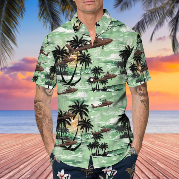 Boeing Apache AH.2 United Kingdom Army Air Corps Hawaiian Shirt Boeing Apache AH.2 United Kingdom Army Air Corps Hawaiian Shirt
