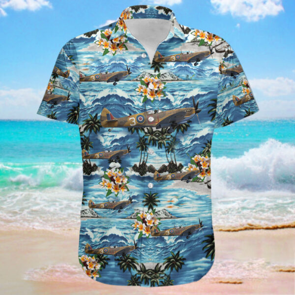 Supermarine Spitfire LF.9E United Kingdom Battle of Britain Memorial Flight (BBMF) Hawaiian Shirt Supermarine Spitfire LF.9E United Kingdom Battle of Britain Memorial Flight (BBMF) Hawaiian Shirt