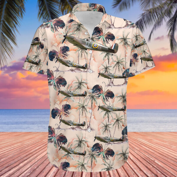 Supermarine Spitfire Mk.IIa United Kingdom Battle of Britain Memorial Flight (BBMF) Hawaiian Shirt Supermarine Spitfire Mk.IIa United Kingdom Battle of Britain Memorial Flight (BBMF) Hawaiian Shirt