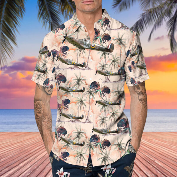 Supermarine Spitfire Mk.IIa United Kingdom Battle of Britain Memorial Flight (BBMF) Hawaiian Shirt Supermarine Spitfire Mk.IIa United Kingdom Battle of Britain Memorial Flight (BBMF) Hawaiian Shirt