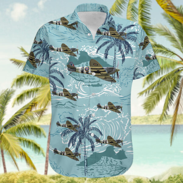 Supermarine Spitfire Mk.VB United Kingdom Battle of Britain Memorial Flight (BBMF) Hawaiian Shirt Supermarine Spitfire Mk.VB United Kingdom Battle of Britain Memorial Flight (BBMF) Hawaiian Shirt