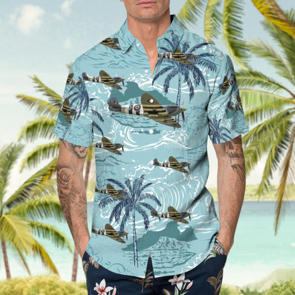 Supermarine Spitfire Mk.VB United Kingdom Battle of Britain Memorial Flight (BBMF) Hawaiian Shirt Supermarine Spitfire Mk.VB United Kingdom Battle of Britain Memorial Flight (BBMF) Hawaiian Shirt