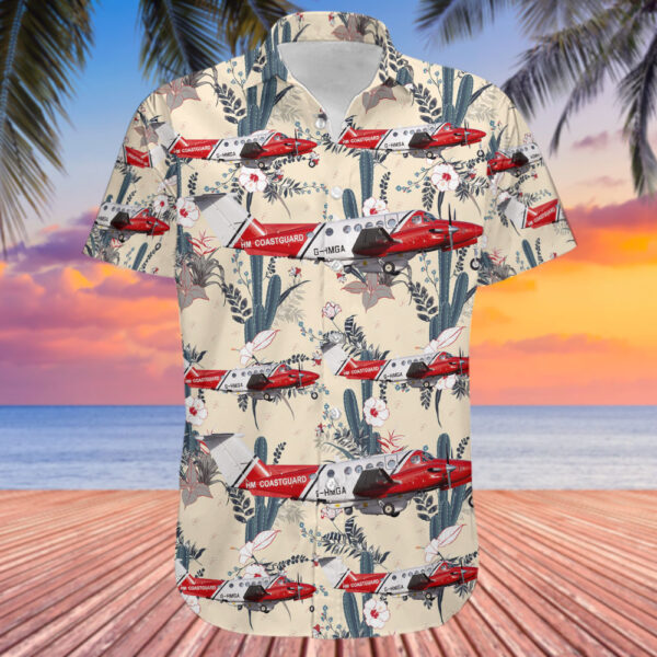 Beechcraft 200 King Air United Kingdom Coast Guard Hawaiian Shirt Beechcraft 200 King Air United Kingdom Coast Guard Hawaiian Shirt
