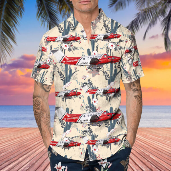 Beechcraft 200 King Air United Kingdom Coast Guard Hawaiian Shirt Beechcraft 200 King Air United Kingdom Coast Guard Hawaiian Shirt