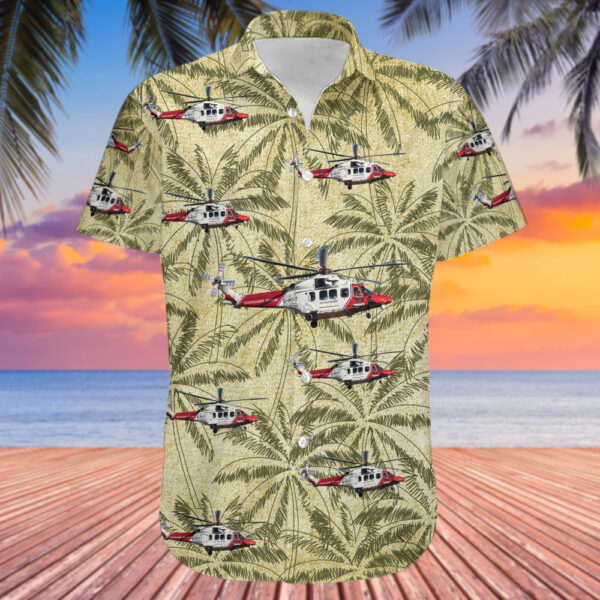 Agusta-Westland AW-189 United Kingdom Coast Guard (Bristow Helicopters) Hawaiian Shirt Agusta-Westland AW-189 United Kingdom Coast Guard (Bristow Helicopters) Hawaiian Shirt