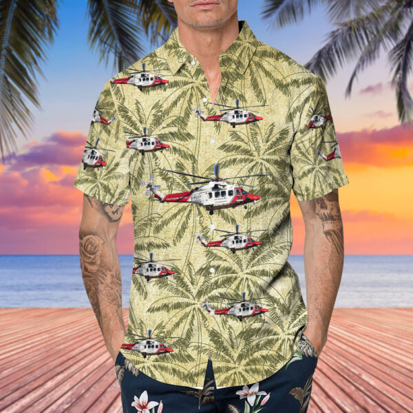Agusta-Westland AW-189 United Kingdom Coast Guard (Bristow Helicopters) Hawaiian Shirt Agusta-Westland AW-189 United Kingdom Coast Guard (Bristow Helicopters) Hawaiian Shirt
