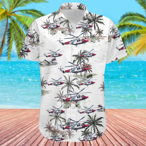 Agusta-Westland AW-139 United Kingdom Coast Guard (Bristow Helicopters) Hawaiian Shirt Agusta-Westland AW-139 United Kingdom Coast Guard (Bristow Helicopters) Hawaiian Shirt