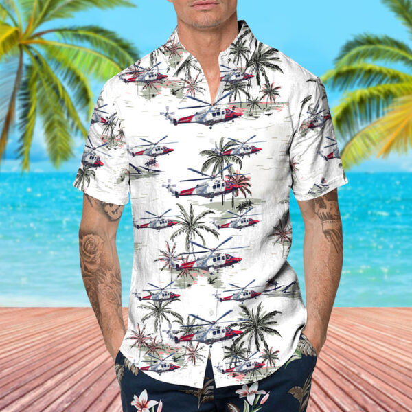 Agusta-Westland AW-139 United Kingdom Coast Guard (Bristow Helicopters) Hawaiian Shirt Agusta-Westland AW-139 United Kingdom Coast Guard (Bristow Helicopters) Hawaiian Shirt