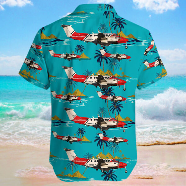 Beechcraft B300 King Air 350 United Kingdom Coast Guard Hawaiian Shirt Beechcraft B300 King Air 350 United Kingdom Coast Guard Hawaiian Shirt