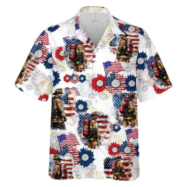 Patriotic USA Fireman Flag 4th Of July Hawaiian Shirt Man Patriotic USA Fireman Flag 4th Of July Hawaiian Shirt Man