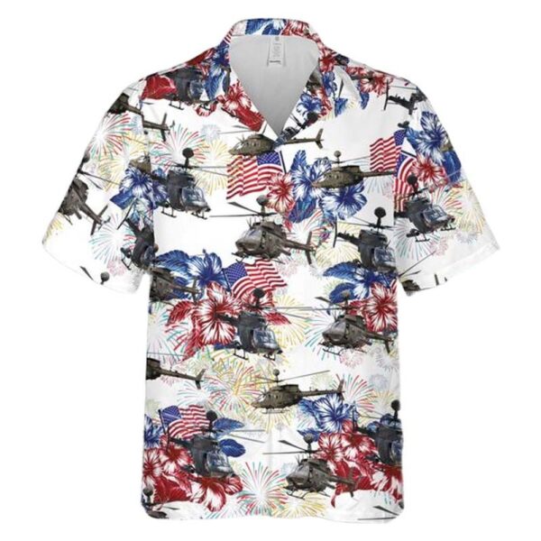 US OH-58D Kiowa 4th Of July Hawaiian Shirt Cheap