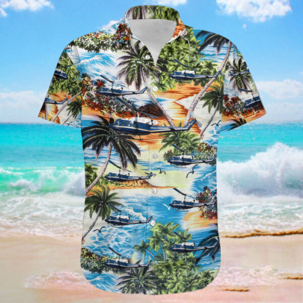 Bell HH-1N Iroquois United States US Air Force (USAF) Hawaiian Shirt Bell HH-1N Iroquois United States US Air Force (USAF) Hawaiian Shirt