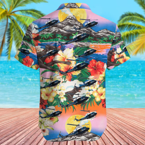 Bell UH-1N Iroquois United States US Air Force (USAF) Hawaiian Shirt Bell UH-1N Iroquois United States US Air Force (USAF) Hawaiian Shirt