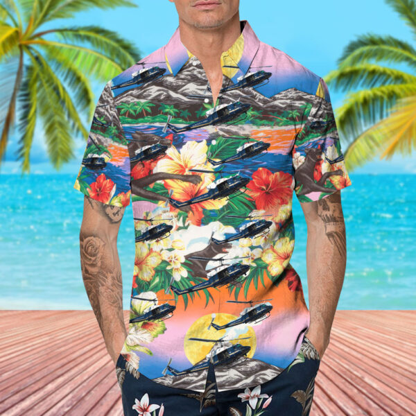 Bell UH-1N Iroquois United States US Air Force (USAF) Hawaiian Shirt Bell UH-1N Iroquois United States US Air Force (USAF) Hawaiian Shirt
