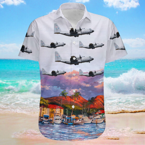 Lockheed C-130H Hercules United States US Air Force (USAF) Hawaiian Shirt Lockheed C-130H Hercules United States US Air Force (USAF) Hawaiian Shirt