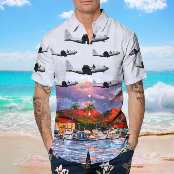 Lockheed C-130H Hercules United States US Air Force (USAF) Hawaiian Shirt Lockheed C-130H Hercules United States US Air Force (USAF) Hawaiian Shirt