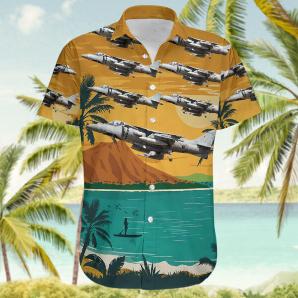 McDonnell Douglas AV-8B+ Harrier II Italy Navy Hawaiian Shirt McDonnell Douglas AV-8B+ Harrier II Italy Navy Hawaiian Shirt