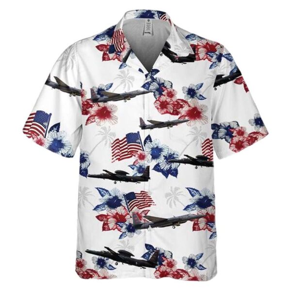 US Air Force Lockheed U-2S Dragon Lady Red White Blue Flag Floral Pocket Aloha Hawaiian Shirt US Air Force Lockheed U-2S Dragon Lady Red White Blue Flag Floral Pocket Aloha Hawaiian Shirt