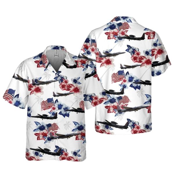 US Air Force Lockheed U-2S Dragon Lady Red White Blue Flag Floral Pocket Aloha Hawaiian Shirt US Air Force Lockheed U-2S Dragon Lady Red White Blue Flag Floral Pocket Aloha Hawaiian Shirt