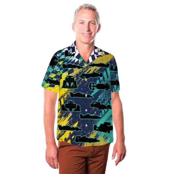 Formula Racing Cars Button Up Hawaiian Shirt Formula Racing Cars Button Up Hawaiian Shirt