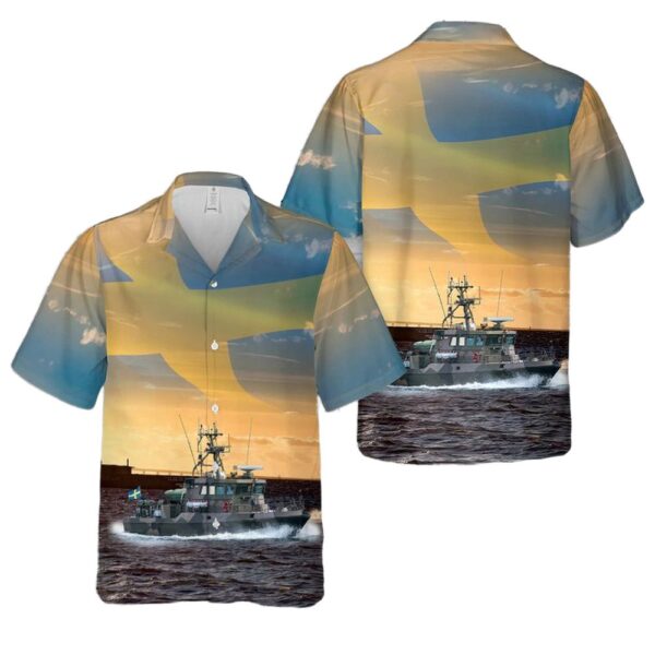Royal Swedish Navy HMS Trygg (85) Tapper-class patrol boat Cheap Hawaiian Shirt Royal Swedish Navy HMS Trygg (85) Tapper-class patrol boat Cheap Hawaiian Shirt