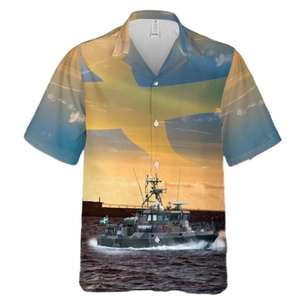 Royal Swedish Navy HMS Trygg (85) Tapper-class patrol boat Cheap Hawaiian Shirt Royal Swedish Navy HMS Trygg (85) Tapper-class patrol boat Cheap Hawaiian Shirt