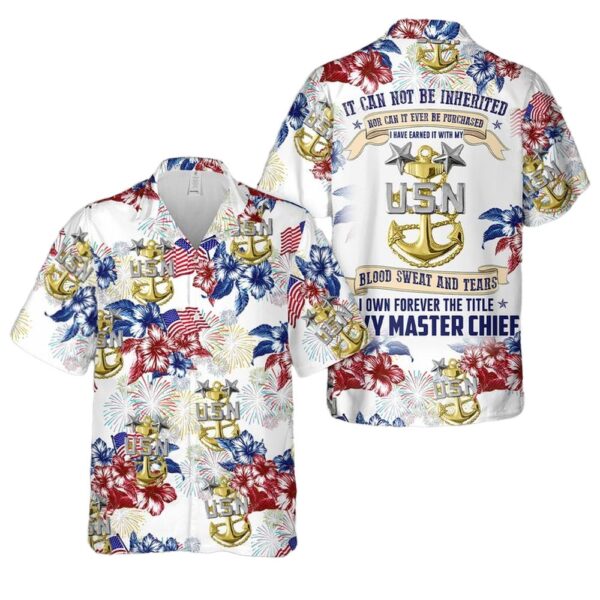 US Navy Master Chief 4th Of July Aloha Hawaiian Shirt