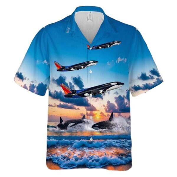 Southwest Airlines Shamu Boeing 737-3H4 Aloha Hawaiian Shirt Southwest Airlines Shamu Boeing 737-3H4 Aloha Hawaiian Shirt
