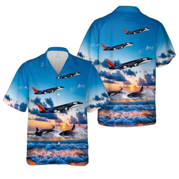 Southwest Airlines Shamu Boeing 737-3H4 Aloha Hawaiian Shirt Southwest Airlines Shamu Boeing 737-3H4 Aloha Hawaiian Shirt