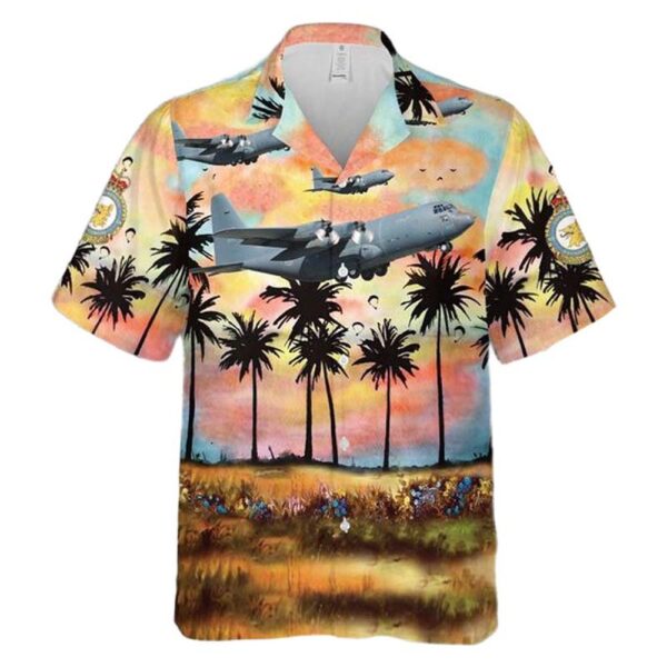 Royal Canadian Air Force 424 Transport and Rescue Squadron Lockheed CC-130H Hercules 130337 (1986) Hawaiian Shirt Man Royal Canadian Air Force 424 Transport and Rescue Squadron Lockheed CC-130H Hercules 130337 (1986) Hawaiian Shirt Man