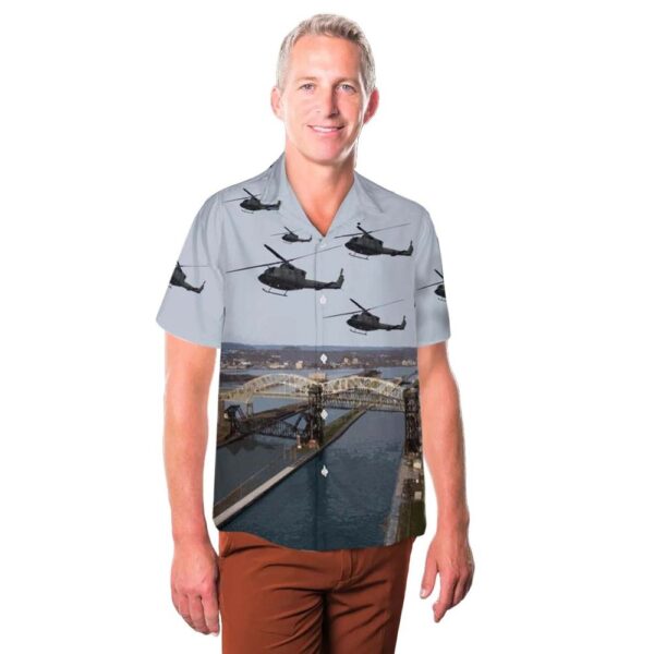 Royal Canadian Air Force Bell CH-146 Griffon Over Sault Ste Marie Ontario Hawaiian Shirt For Men And Women Royal Canadian Air Force Bell CH-146 Griffon Over Sault Ste Marie Ontario Hawaiian Shirt For Men And Women