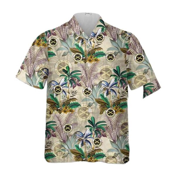 US Army MOS 13D Field Artillery Tactical Data Systems Specialis Button Up Hawaiian Shirt US Army MOS 13D Field Artillery Tactical Data Systems Specialis Button Up Hawaiian Shirt