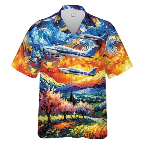 Piper PA-28R-200 Arrow II D-EKAP Hawaiian Shirt Man Piper PA-28R-200 Arrow II D-EKAP Hawaiian Shirt Man