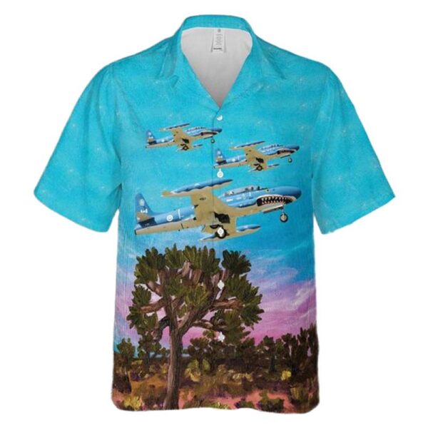 Royal Canadian Air Force Canadair CT-133 Silver Star 3 (CL-30) Button Up Hawaiian Shirt Royal Canadian Air Force Canadair CT-133 Silver Star 3 (CL-30) Button Up Hawaiian Shirt