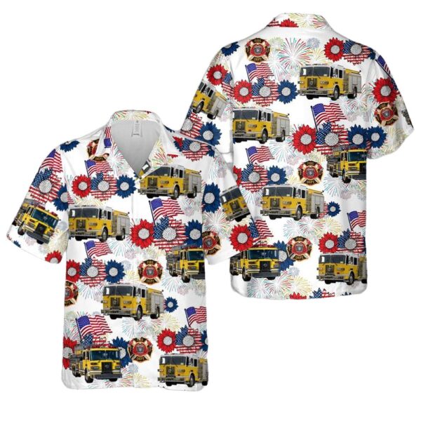 Firefighter Yellow Fire Trucks 4th Of July Aloha Hawaiian Shirt Firefighter Yellow Fire Trucks 4th Of July Aloha Hawaiian Shirt
