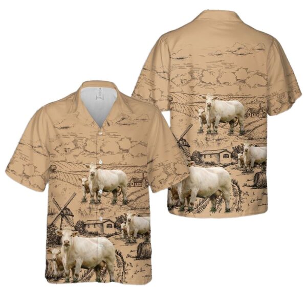 Charolais Cattle Aloha Hawaiian Shirt Charolais Cattle Aloha Hawaiian Shirt