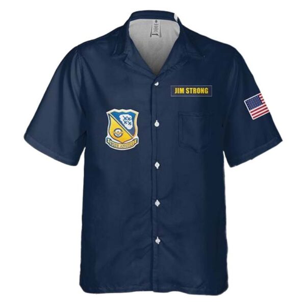 Custom Name US Navy Blue Angels Pocket Hawaiian Shirt Cheap