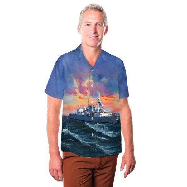 Royal Canadian Navy HMCS Regina Hawaiian Shirt Man Royal Canadian Navy HMCS Regina Hawaiian Shirt Man