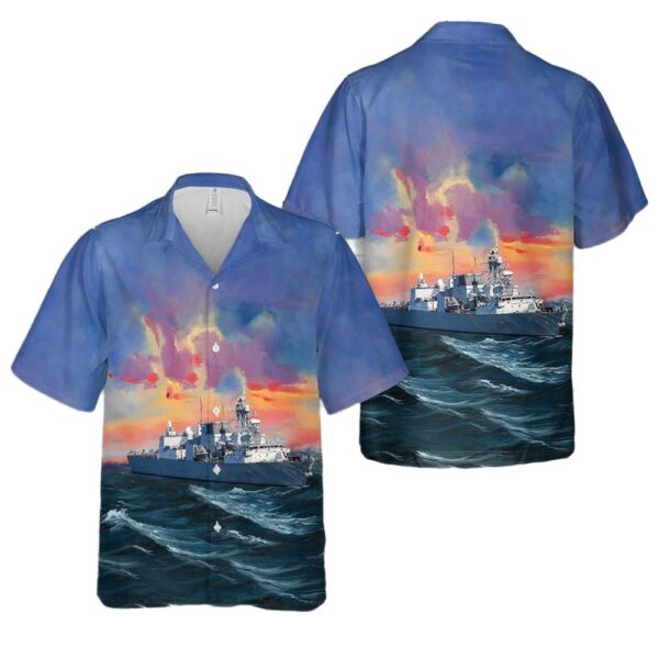 Royal Canadian Navy HMCS Regina Hawaiian Shirt Man Royal Canadian Navy HMCS Regina Hawaiian Shirt Man