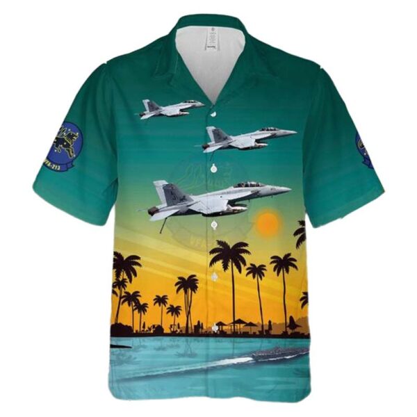 US Navy VFA-213 F-A-18F Button Up Hawaiian Shirt