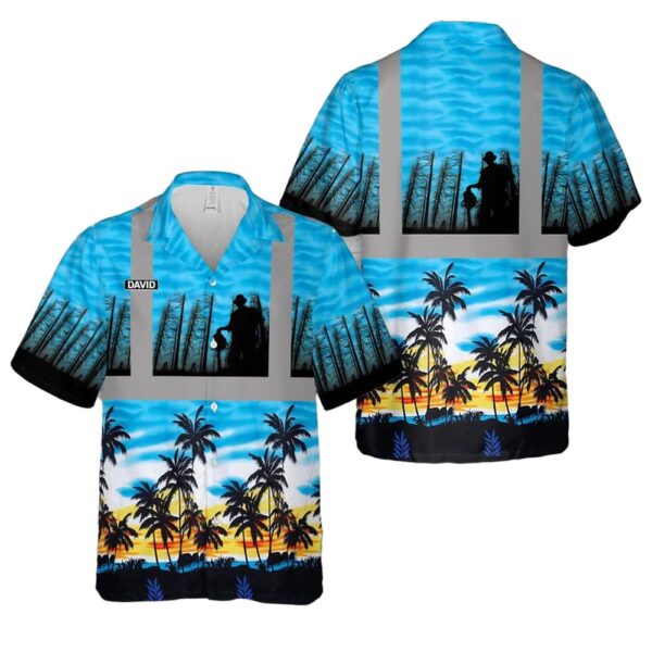 Custom name Logger Tropical Button Up Hawaiian Shirt Custom name Logger Tropical Button Up Hawaiian Shirt