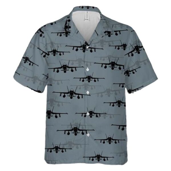 F-A-18 Hornet Aircraft Silhouettes Hawaiian Shirt Man F-A-18 Hornet Aircraft Silhouettes Hawaiian Shirt Man