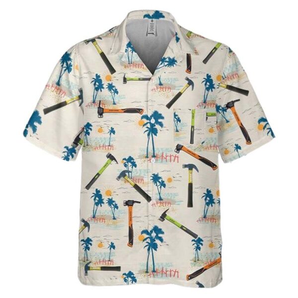 Lineman’s Claw-Milled Hammer Pocket Hawaiian Shirt Man Lineman’s Claw-Milled Hammer Pocket Hawaiian Shirt Man