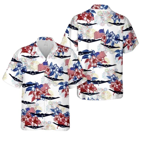 US Air Force B-2 Spirit Aircraft Silhouettes Hawaiian Shirt Man US Air Force B-2 Spirit Aircraft Silhouettes Hawaiian Shirt Man