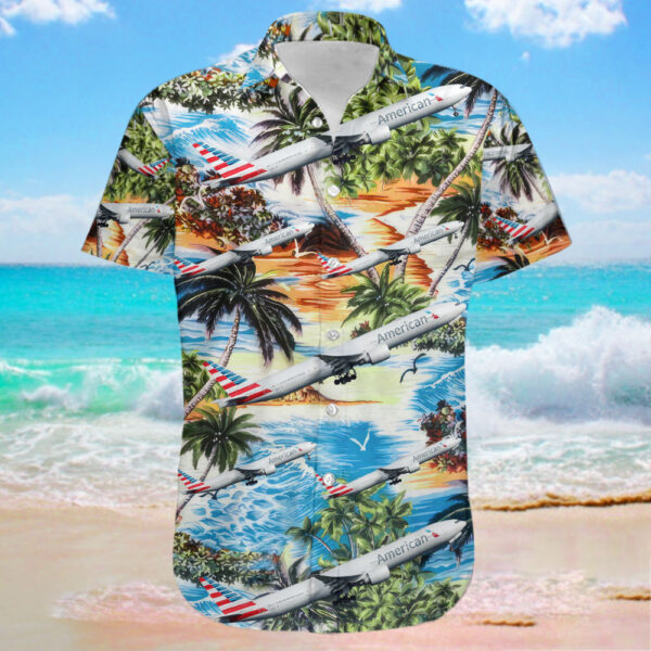 Boeing 777-323ER American Airlines Cheap Hawaiian Shirt
