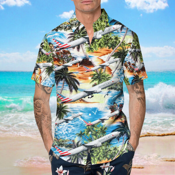 Boeing 777-323ER American Airlines Cheap Hawaiian Shirt